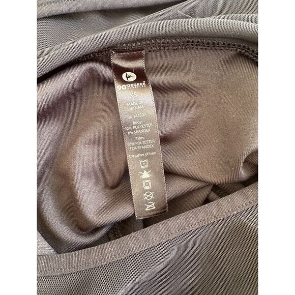 90 Degree Black Sleeveless Mesh Sheer Detail Workout Yoga Tank Top Size XS - Picture 3 of 10